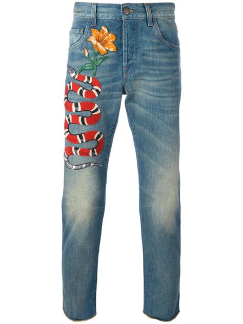 gucci embroidered jeans ebay|Gucci jeans for sale.